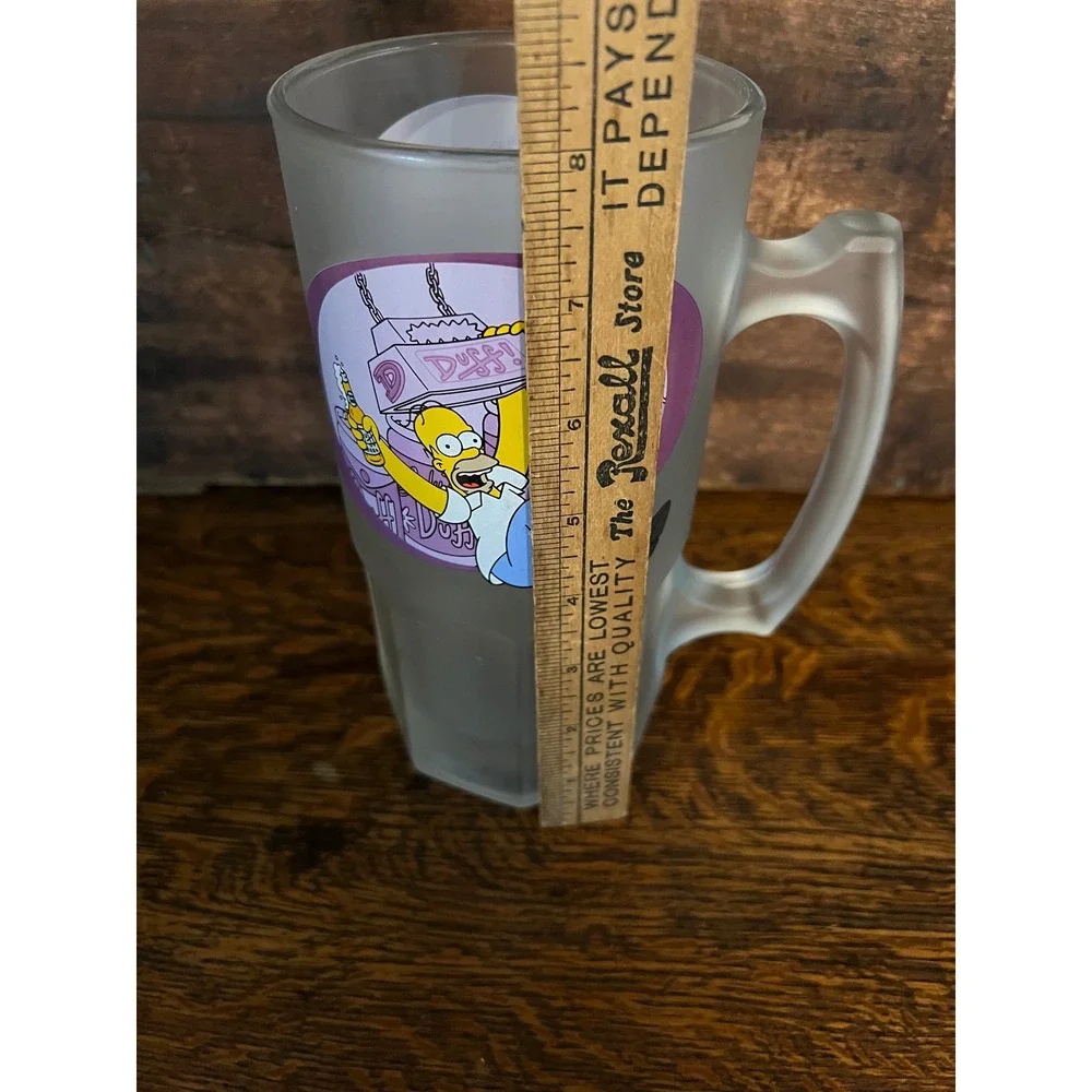 Vintage 2001 The Simpsons Homer Duff Beer Frosted Glass Stein Mug Matt Groening
